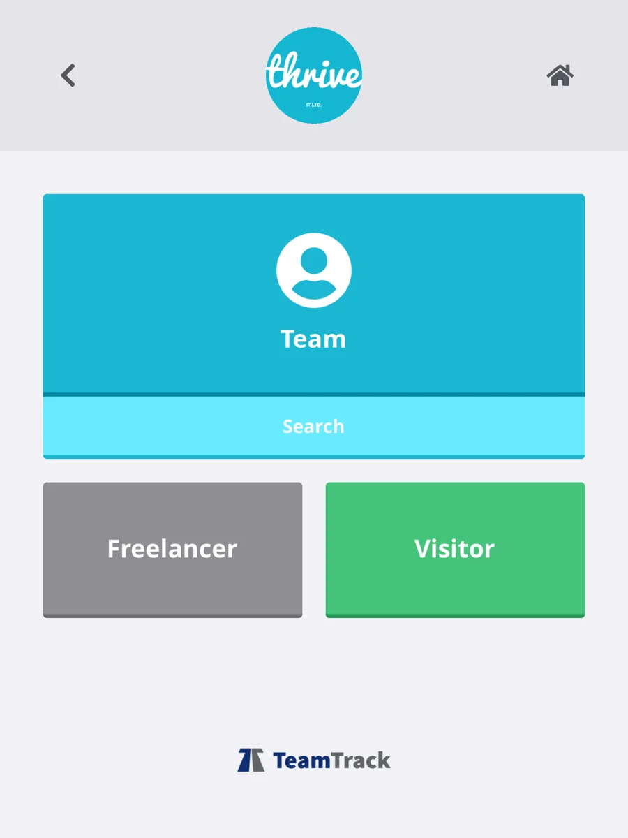 TeamTrack TimeCard overview screen